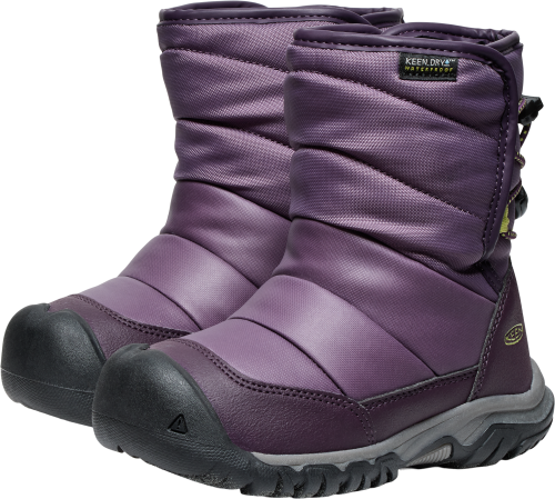 KEEN Kids C Puffrider WP Winterschuhe unisex, black plum/daiquiri green, Grösse: 31