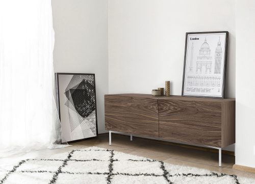 Woodman Sideboard Kommode mit Holzfurnier aus Nussbaum, Breite 120 cm, FSC