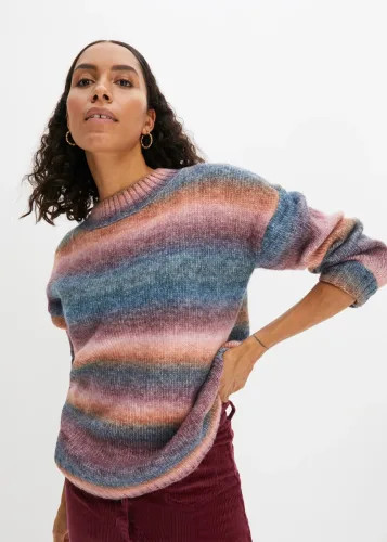 bonprix, bonprix Strickpullover aus Polyacryl, Polyester, Polyamid und Wolle, ohne Kragen