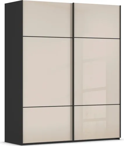 Rauch, rauch Schwebetürenschrank "Kleiderschrank Schrank Garderobe Schlafzimmerschrank SCALE-TRIO" edle dreigeteilte Front mit 2 Zierleisten Glasfront MADE IN GERMANY