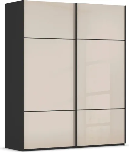 Rauch, rauch Schwebetürenschrank "Kleiderschrank Schrank Garderobe Schlafzimmerschrank SCALE-TRIO" edle dreigeteilte Front mit 2 Zierleisten Glasfront MADE IN GERMANY