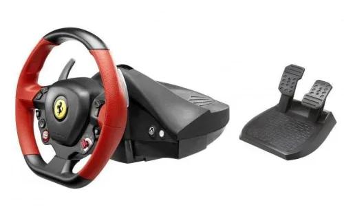 THRUSTMASTER, Thrustmaster Ferrari 458 Spider Racing Wheel Gaming Rennlenkrad – PC Gaming Controller – schwarz