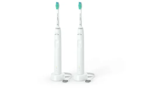 Philips Sonicare, Philips Sonicare Elektrische Zahnbürste "Series 3100 HX3675/13" 2 Stk. Aufsteckbürsten Doppelpack, mit 4-Quadranten-Timer und 2-Minuten-Timer
