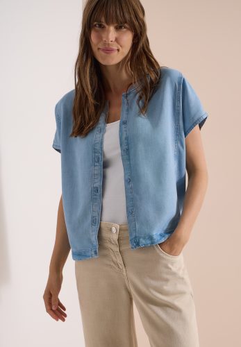 Cecil Blusentop seitliche Tunnelzüge, Lyocell-Qualität, Blouson-Optik