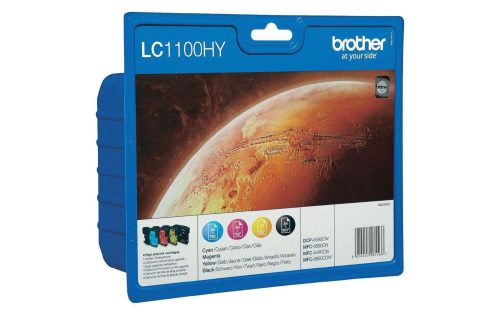 Brother, Brother LC1100HYVALBP Original Tintenpatrone LC1100HYVALBP Schwarz, cyan, magenta, gelb 4 Stück Multipack