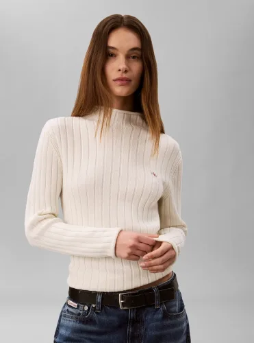Calvin Klein Jeans, Calvin Klein Jeans Rollkragenpullover - Tofu M Damen