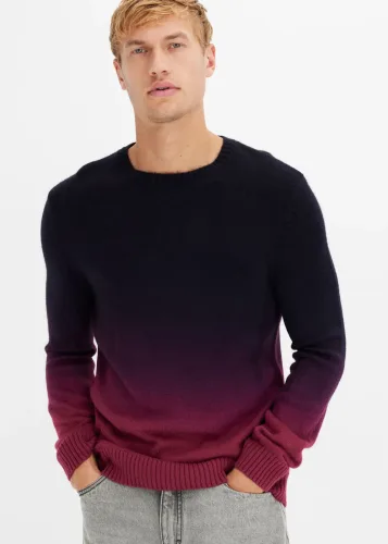 bonprix, bonprix Feinstrickpullover in Regular Fitlila 64Herren