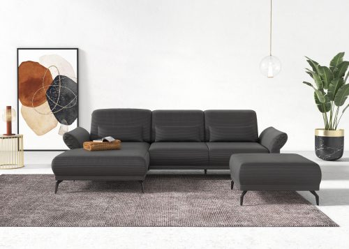 INOSIGN, INOSIGN Ecksofa »Coco«, wahlweise mit Sitztiefen, Armteil- und Kopfteilverstellungim Cord, mit Füssen 15 cm hoch