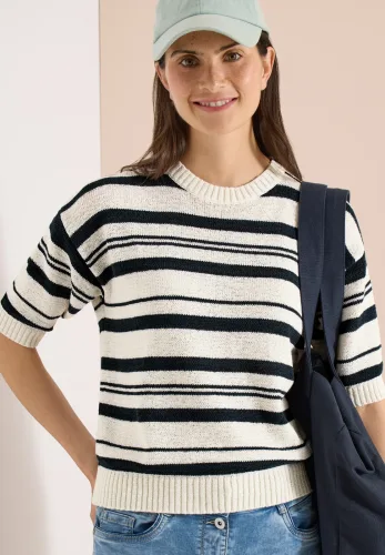 cecil, Kurzarm Pullover mit Streifen