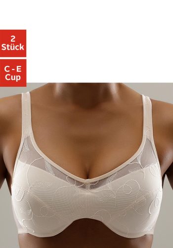 petite fleur Minimizer-BH Packung, mit Bügel und schöner Stickerei – ideal für grosse Grössen