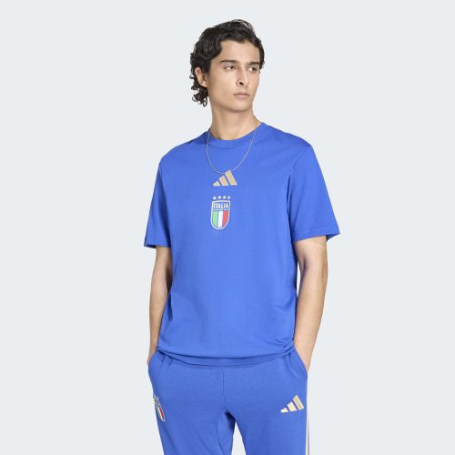 adidas Performance, adidas Performance T-Shirt "FIGC DNA GR TEE" mit Rundhalsausschnitt, ohne Verschluss, aus Baumwolle