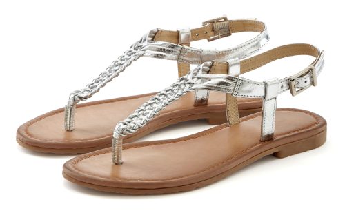 VIVANCE, Vivance Zehentrenner, Sandalette, Sommerschuh,Sandale aus Leder mit Flecht-Optik