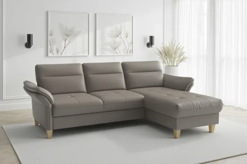 Sit & More, sit&more Ecksofa "Pamela L-Form, Leder, B: 218 und 230 cm" optional Armteilverstellung, Bettfunktion & Bettkasten
