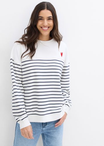 bonprix Sweatshirt, Oversize Passform, gestreiftes Design im bretonischen Stil