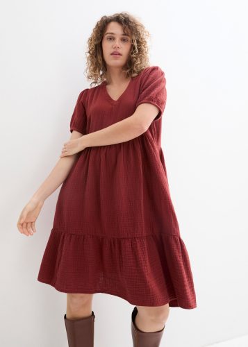 bonprix Sweatkleid für entspannten Look, Oversized-Kleid, aus Musselin, aus Baumwolle