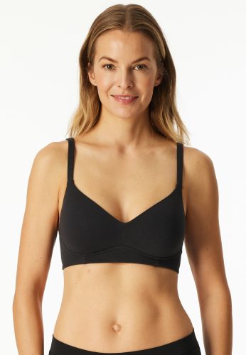Schiesser, Schiesser Soft-BH mit Cups Schwarz - Unique Cotton für Damen, Größe 85A, 90 % Baumwolle, 10 % Elasthan