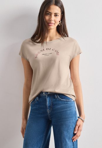 STREET ONE Shirttop Sommershirt mit Wording Artwork