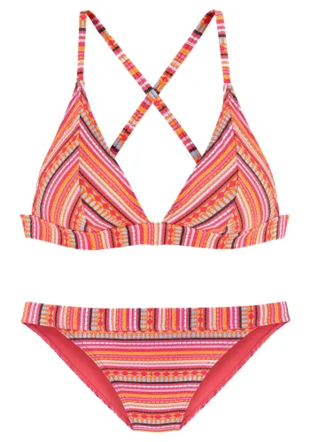Lascana, LASCANA Triangel-Bikini mit glitzernden Streifen
