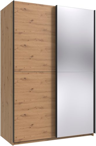 Wimex, Wimex Kleiderschrank »Mugano, B/T/H 135 oder 180/65/198cm, Made in Germany«, (wähle Deine Ausstattung: Basic oder Premium!), 2 Schwebetüren mit oder ohne Spiegel, Metallgriffe