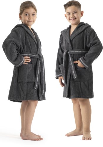 Bruno Banani, Bruno Banani Kinderbademantel »Danny, Ideal für Zuhause, Schwimmbad oder im Urlaub«, (1 St.), mit Logostreifen, aus 100% Baumwolle