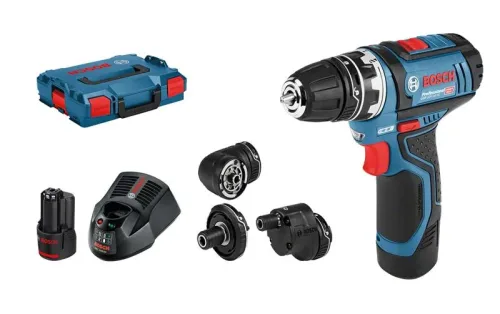 Bosch Professional, Bosch Professional GSR 12V-15 FlexiClick 06019F6000 Akku-Bohrschrauber 12 V 2 Ah Li-Ion inkl. 2. Akku, inkl. Ladegerät,