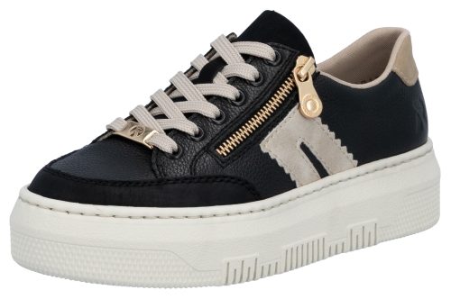 Rieker Plateausneaker Schnürschuh, Halbschuh, Freizeitschuh mit seitlichem Reissverschluss