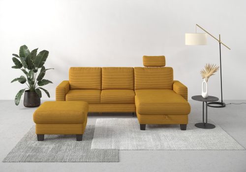 Home affaire Ecksofa »Summer«, mit Recamiere, mit oder ohne Bettfunktion und Bettkasten, Cord-Bezug