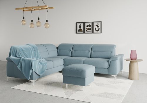 sit&more Ecksofa »Sinatra«, optional mit Kopfteilverstellung und Armteilfunktion oder Kopfteilverstellung, Armteilfunktion, Bettfunktion und Schubkasten, langer Schenkel links oder rechts bestellbar, chromfarbene Metallfüsse