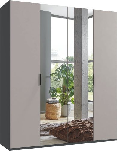 Wimex, Wimex Kleiderschrank »Oxford by fresh to go, in 3 Breiten, Made in Germany«, (wahlweise mit oder ohne Spiegel), mit hochwertigen Falttüren für den perfekten Überblick