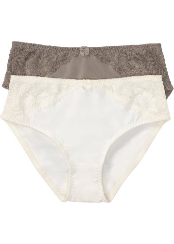 bonprix Maxislip Packung, 2 Stk. über die Hüfte geführt, mit floraler Spitze auf der Vorderseite