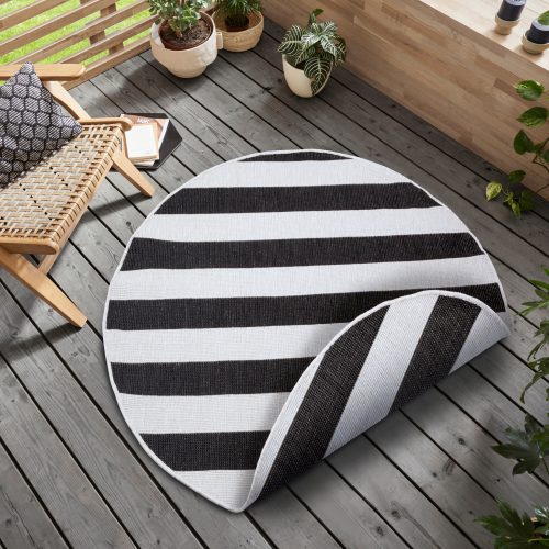 andas Teppich »Alan«, rund, 5 mm Höhe, In- und Outdoor geeignet, Wendeteppich, Wohnzimmer