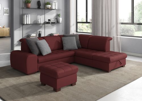 SIT&MORE, sit&more Ecksofa, wahlweise mit Bettfunktion, Stauraum und Kopfteilverstellung, auch erhältlich in dem besonders leicht mit Wasser zu reinigendem "Soft clean" Bezug