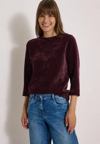 cecil, 3/4-Arm Shirt aus Cord mit Boat Neck
