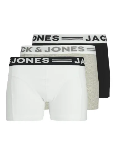 Jack & Jones Junior - Triopack, Boxershorts, 164, Grau Melange