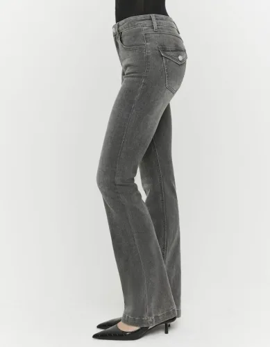 Tally Weijl, Tally Weijl Bootcut Jeans - Dark Grey Washed 38 Damen