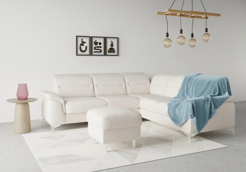 sit&more Ecksofa »Sinatra«, optional mit Kopfteilverstellung und Armteilfunktion oder Kopfteilverstellung, Armteilfunktion, Bettfunktion und Schubkasten, langer Schenkel links oder rechts bestellbar, chromfarbene Metallfüsse