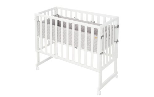 roba Stuben- & Beistellbett 3in1 Weiß mit Barriere Style grau