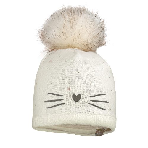 Maximo, MAXIMO Beanie mit Bommel, mit Stickerei, zweifarbig, wärmend