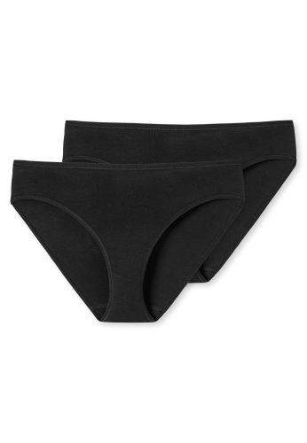 Schiesser, Schiesser Midi Slip 2er-Pack Schwarz - 95/5 für Damen, Größe L, 95 % Baumwolle, 5 % Elasthan