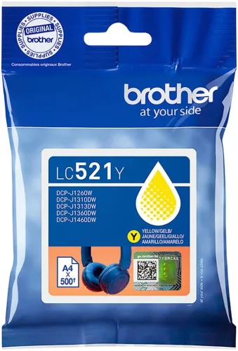 Brother, BROTHER Tintenpatrone yellow LC-521Y DCP-J1360DW 500 Seiten