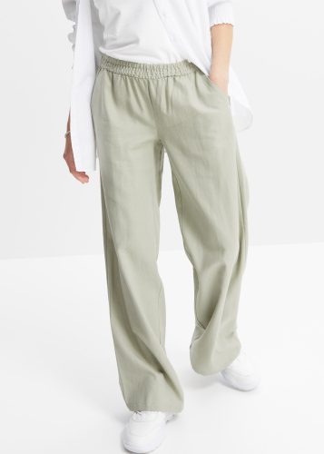 bonprix Palazzohose aus Leinen und Viskose, Loose Fit Passform, mit Smock-Bund