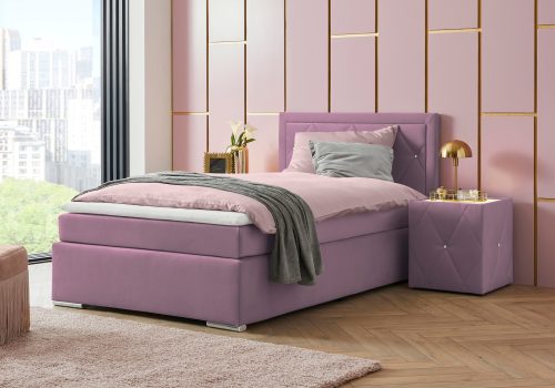 Leonique Boxbett »Alfie, Bestseller, wahlweise mit Bettkasten«, mit Strasssteinen im Kopfteil, H2, H3 und H4 wählbar