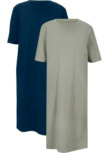 bonprix, bonprix Shirtkleid (2er-Pack)blau 36Damen