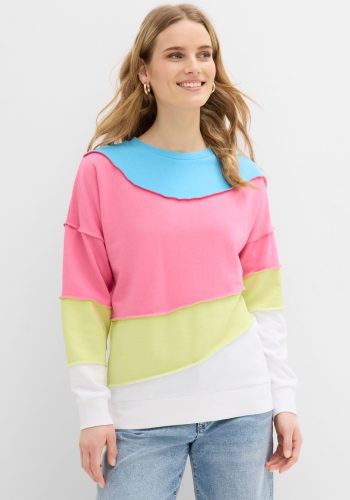 bonprix Sweatshirt, Oversize-Passform, Langarm, aus Baumwolle und Polyester