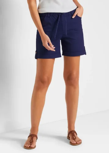 bonprix, bonprix Baumwoll-Bermuda mit Gummibundblau 48Damen
