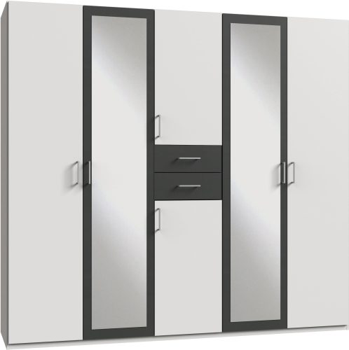 Wimex, Wimex Kleiderschrank »Diver Drehtürenschrank mit Spiegel, 180, 225 o. 270cm breit«, Bestseller Schlafzimmerschrank wahlweise 3 Innenausstattungen