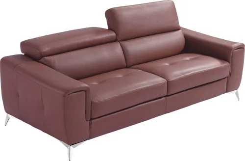 Egoitaliano, Egoitaliano 2,5-Sitzer "Francine, Designsofa, Loungesofa, Breite 213 cm, Fussfarbe chrom" Designfuss, Leder BULL, rosebraun