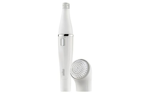 Braun, Braun Elektrische Gesichtsreinigungsbürste "SE810" FaceSpa Gesichtsepilierer & Reinigungssystem, + 1 Extra, Weiss/Silber