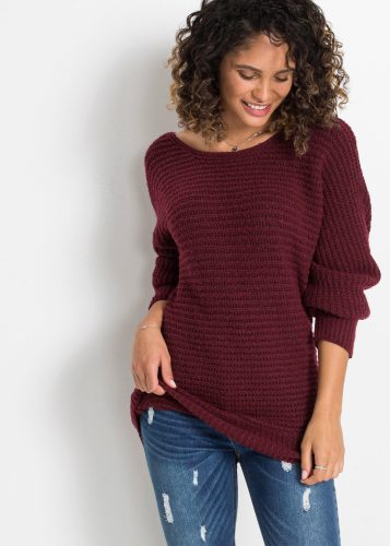 bonprix Strickpullover strukturierte Strickqualität, mit U-Boot-Ausschnitt und weitem Langarm
