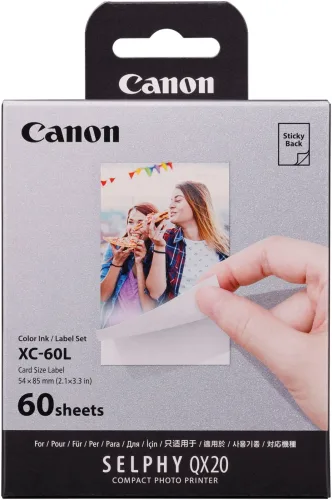 Canon, CANON Farbtinte/Kleberset 54x85mm XC-60L Selphy QX20 60 Blatt